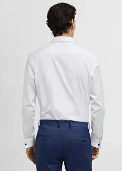 MANGO Koszule|Koszule*Koszula garniturowa slim fit z diagonalu ze spinkami w mankietach