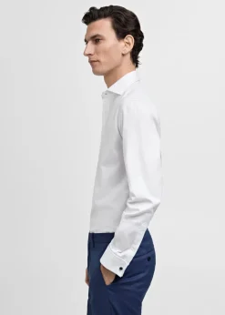 MANGO Koszule|Koszule*Koszula garniturowa slim fit z diagonalu ze spinkami w mankietach
