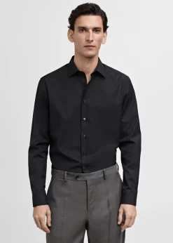 MANGO Koszule|Koszule*Koszula garniturowa slim fit z bawełnianej popeliny