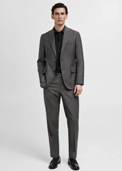 MANGO Koszule|Koszule*Koszula garniturowa slim fit z bawełnianej popeliny