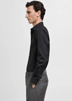 MANGO Koszule|Koszule*Koszula garniturowa slim fit z bawełnianej popeliny