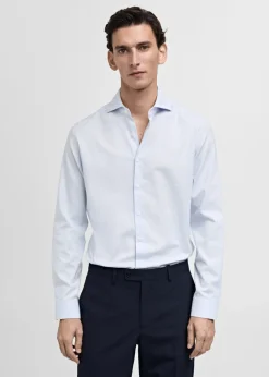 MANGO Koszule|Koszule*Koszula garniturowa slim fit z diagonalu z drobnym wzorem