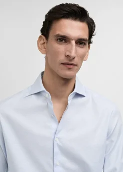 MANGO Koszule|Koszule*Koszula garniturowa slim fit z diagonalu z drobnym wzorem