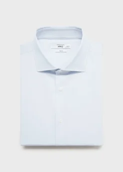 MANGO Koszule|Koszule*Koszula garniturowa slim fit z diagonalu ze spinkami w mankietach