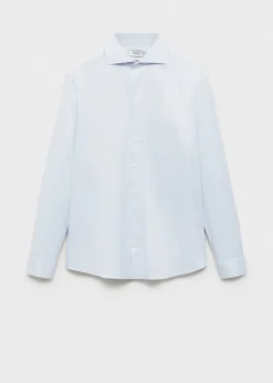 MANGO Koszule|Koszule*Koszula garniturowa slim fit z diagonalu ze spinkami w mankietach