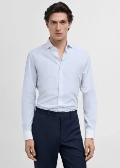 MANGO Koszule|Koszule*Koszula garniturowa w paski z kontrastowym kołnierzykiem