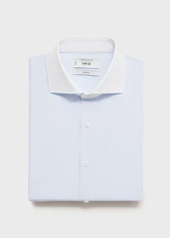 MANGO Koszule|Koszule*Koszula garniturowa w paski z kontrastowym kołnierzykiem