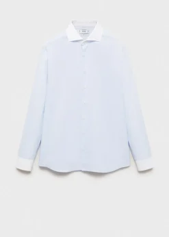 MANGO Koszule|Koszule*Koszula garniturowa w paski z kontrastowym kołnierzykiem