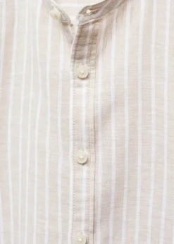 Dzieci MANGO Koszule*Koszula lniana w paski ze stójką