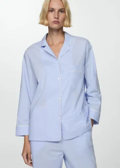 MANGO Piżamy|Piżamy*Koszula od piżamy z kontrastowymi lamówkami