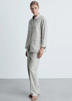 MANGO Piżamy|Piżamy*Koszula piżamowa z flaneli w kratę