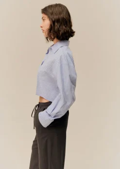 MANGO Koszule I Bluzki*Koszula w paski z gładkim przodem