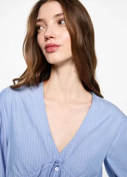 MANGO Koszule I Bluzki*Koszula w paski z kokardą