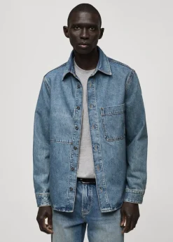 MANGO Kurtki I Koszule Wierzchnie*Koszula wierzchnia dżinsowa z kieszenią