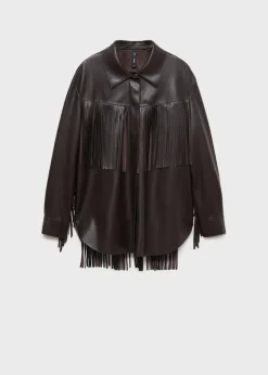 MANGO Kurtki*Koszula wierzchnia z frędzlami z imitacji skóry