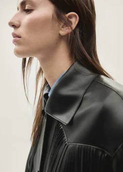 MANGO Kurtki|Koszule I Bluzki*Koszula wierzchnia z frędzlami z imitacji skóry