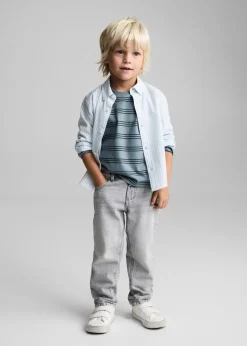 Dzieci MANGO Koszule*Koszula z tkaniny oxford z 100% bawełny w paski