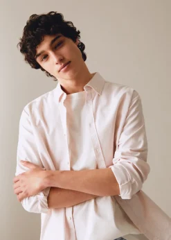 MANGO Koszule I Bluzki|Koszule*Koszula z tkaniny Oxford w paski unisex