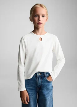 Dzieci MANGO Koszulki I Topy*Koszulka bawełniana z długim rękawem