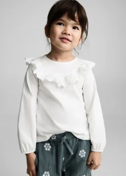 Dzieci MANGO Koszulki*Koszulka bawełniana z falbanką