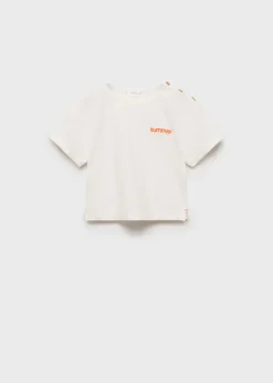 Dzieci MANGO T-shirty I Body*Koszulka bawełniana z haftowanym napisem
