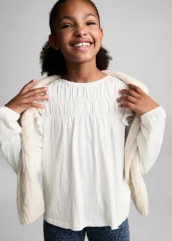 Dzieci MANGO Koszulki I Topy*Koszulka bawełniana z marszczeniem