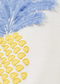 Dzieci MANGO Koszulki I Topy*Koszulka bawełniana z nadrukiem ananasa i wypukłym motywem