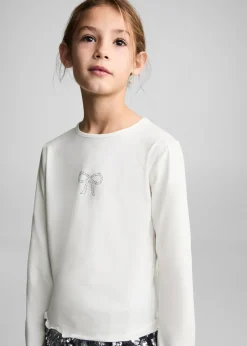 Dzieci MANGO Koszulki I Topy*Koszulka bawełniana ze strasem