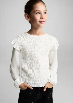 Dzieci MANGO Koszulki I Topy*Koszulka marszczona z falbankami