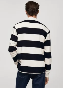 MANGO Bluzy|Koszulki Polo*Koszulka polo z 100% bawełny w paski regular fit