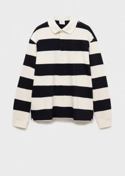 MANGO Bluzy|Koszulki Polo*Koszulka polo z 100% bawełny w paski regular fit