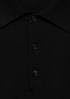 MANGO Kardigany I Swetry|Koszulki Polo*Koszulka polo z 100% wełny merynosów z długim rękawem