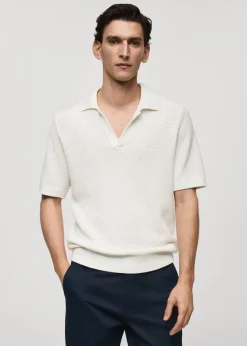 MANGO Kardigany I Swetry|Koszulki Polo*Koszulka polo z ażurowej bawełny