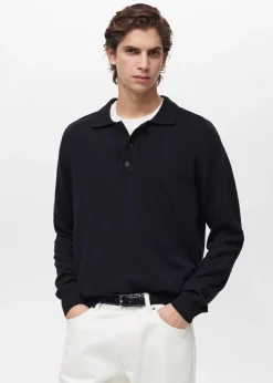 MANGO Kardigany I Swetry|Koszulki Polo*Koszulka polo z bawełnianej dzianiny