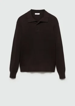 MANGO Kardigany I Swetry|Koszulki Polo*Koszulka polo z cienkiej prążkowanej dzianiny z bawełny