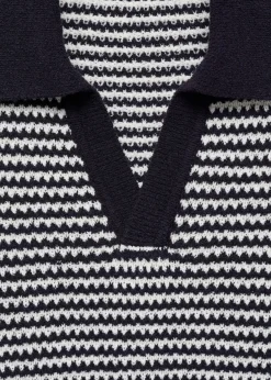 MANGO Kardigany I Swetry|Koszulki Polo*Koszulka polo z dzianiny w paski z kontrastowym kołnierzykiem