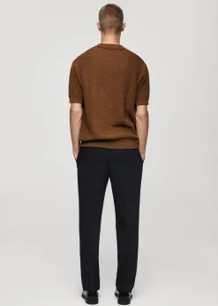 MANGO Kardigany I Swetry|Koszulki Polo*Koszulka polo z dzianiny bawełnianej o średniej grubości z teksturą