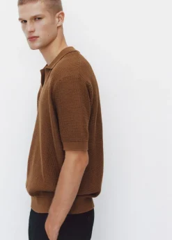 MANGO Kardigany I Swetry|Koszulki Polo*Koszulka polo z dzianiny bawełnianej o średniej grubości z teksturą