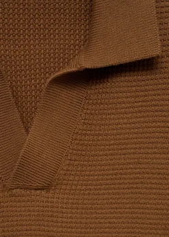 MANGO Kardigany I Swetry|Koszulki Polo*Koszulka polo z dzianiny bawełnianej o średniej grubości z teksturą