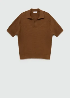 MANGO Kardigany I Swetry|Koszulki Polo*Koszulka polo z dzianiny bawełnianej o średniej grubości z teksturą