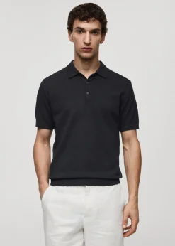 MANGO Kardigany I Swetry|Koszulki Polo*Koszulka polo z dzianiny z krótkim rękawem