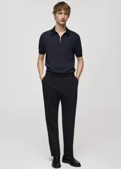 MANGO Kardigany I Swetry|Koszulki Polo*Koszulka polo z dzianiny bawełnianej z zamkiem