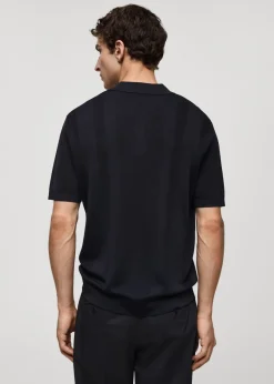 MANGO Kardigany I Swetry|Koszulki Polo*Koszulka polo z prążkowanej dzianiny