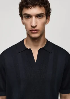 MANGO Kardigany I Swetry|Koszulki Polo*Koszulka polo z prążkowanej dzianiny