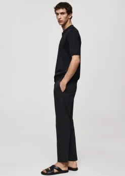 MANGO Kardigany I Swetry|Koszulki Polo*Koszulka polo z prążkowanej dzianiny