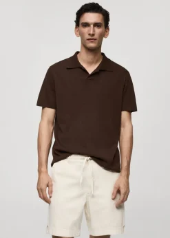 MANGO Kardigany I Swetry|Koszulki Polo*Koszulka polo z teksturowanej dzianiny bawełnianej