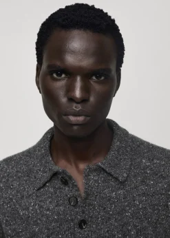 MANGO Kardigany I Swetry|Koszulki Polo*Koszulka polo z wełnianej melanżowej dzianiny