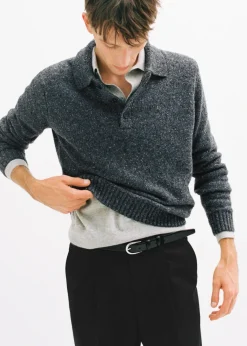 MANGO Kardigany I Swetry|Koszulki Polo*Koszulka polo z wełnianej melanżowej dzianiny