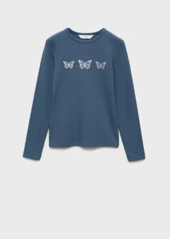 Dzieci MANGO Koszulki I Topy*Koszulka prążkowana z nadrukiem