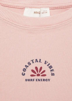 Dzieci MANGO Koszulki I Topy*Koszulka prążkowana z nadrukiem